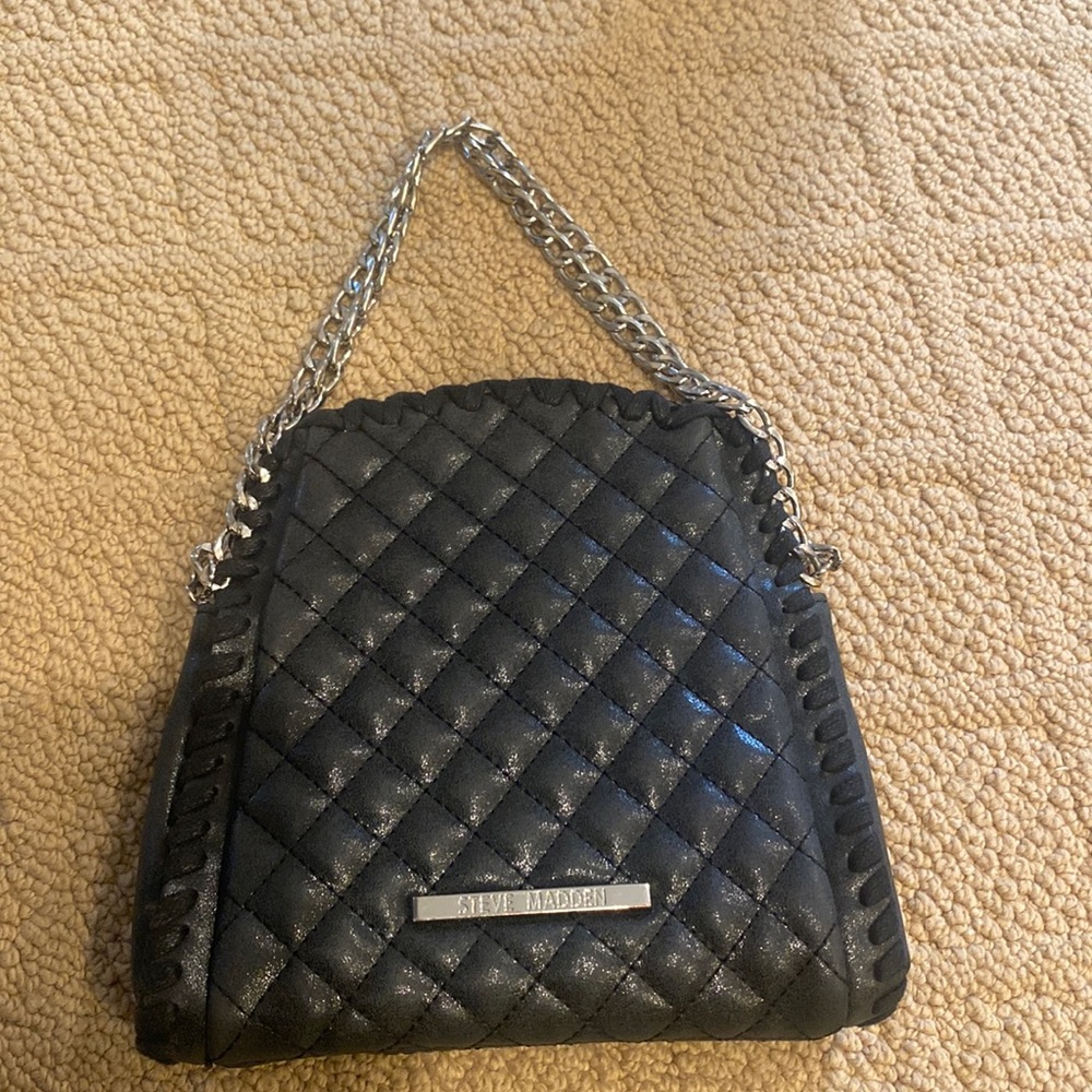 Steve Madden Black Quilted Handbag